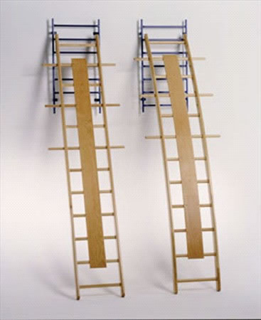 WALL MOUNTED CURVED LADDER ENTIRELY MADE IN WOOD