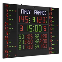 TABELLONE MULTISPORT CON PANNELLI FALLI PERSONALI FIBA FC62H25N12B2 Favero Electronic Design